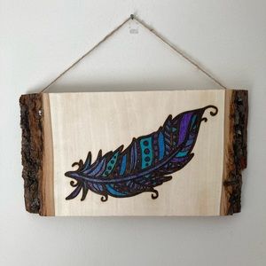 Feather - Pyrography - Home Decor